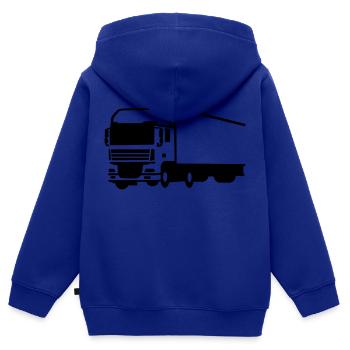 LKW - Kinder Premium Organic Zip Hoodie - Royalblau - Hinten - AI Model Kid Male (0cm)