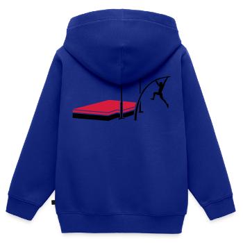 Stabhochsprung - Kinder Premium Organic Zip Hoodie - Royalblau - Hinten - AI Model Kid Male (0cm)