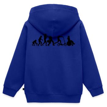 rollstuhl unfall schnell evolution e scoot - Kinder Premium Organic Zip Hoodie - Royalblau - Hinten - AI Model Kid Male (0cm)