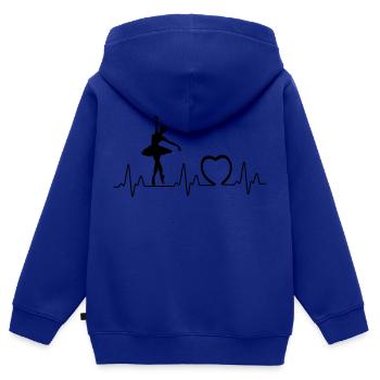 Heartbeat mit Herz ballett1 - Kinder Premium Organic Zip Hoodie - Royalblau - Hinten - AI Model Kid Male (0cm)