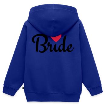 bride with heart 2c - Sweat Premium à capuche zippé enfant bio - bleu roi - Dos - AI Model Kid Male (0cm)