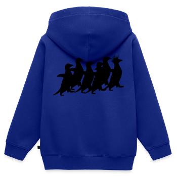 Pinguine Rudel - Kinder Premium Organic Zip Hoodie - Royalblau - Hinten - AI Model Kid Male (0cm)
