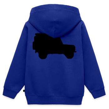 Shadow LR Defender 90 - Kids Premium Organic Zip-up Hoodie - royal blue - Back - AI Model Kid Male (0cm)