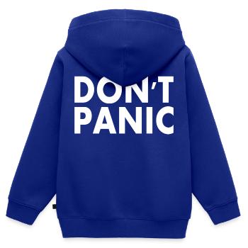 dont panic - Kinder Premium Organic Zip Hoodie - Royalblau - Hinten - AI Model Kid Male (0cm)