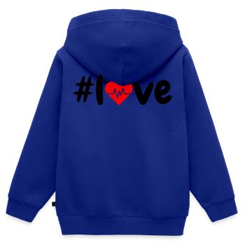 love - Kinder Premium Organic Zip Hoodie - Royalblau - Hinten - AI Model Kid Male (0cm)