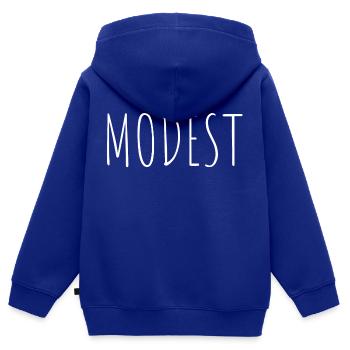 modest - Kinder Premium Organic Zip Hoodie - Royalblau - Hinten - AI Model Kid Male (0cm)