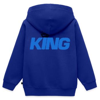Roi - Sweat Premium à capuche zippé enfant bio - bleu roi - Dos - AI Model Kid Male (0cm)
