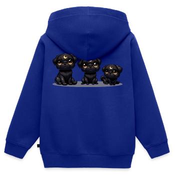 Mondnacht Welpen - Kinder Premium Organic Zip Hoodie - Royalblau - Hinten - AI Model Kid Male (0cm)