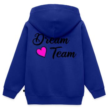 Équipe de rêve - Sweat Premium à capuche zippé enfant bio - bleu roi - Dos - AI Model Kid Male (0cm)