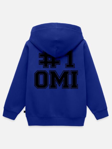 Number One Omi - Kids Premium Organic Zip-up Hoodie - royal blue