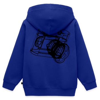 Kamera - Kinder Premium Organic Zip Hoodie - Royalblau - Hinten - AI Model Kid Male (0cm)