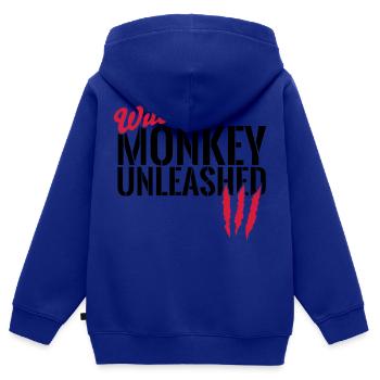Wilder Affe entfesselt - Kinder Premium Organic Zip Hoodie - Royalblau - Hinten - AI Model Kid Male (0cm)