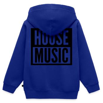 house music - Kinder Premium Organic Zip Hoodie - Royalblau - Hinten - AI Model Kid Male (0cm)