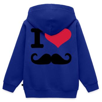 Mustache - Kids Premium Organic Zip-up Hoodie - royal blue - Back - AI Model Kid Male (0cm)