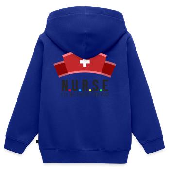 Nurse - Kids Premium Organic Zip-up Hoodie - royal blue - Back - AI Model Kid Male (0cm)