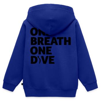 One Breath One Dive IV Apnoetaucher Freediving - Kinder Premium Organic Zip Hoodie - Royalblau - Hinten - AI Model Kid Male (0cm)