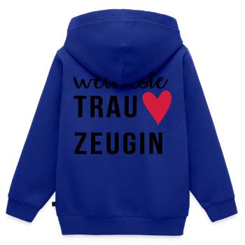 Weltbeste Trauzeugin - Kinder Premium Organic Zip Hoodie - Royalblau - Hinten - AI Model Kid Male (0cm)