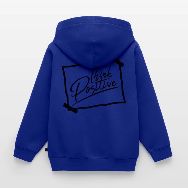note memo think think positive positive bl Kids Premium Organic Zip-up Hoodie
