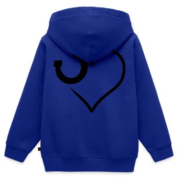 Fer à cheval - Sweat Premium à capuche zippé enfant bio - bleu roi - Dos - AI Model Kid Male (0cm)