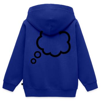 Sprechblase - Kinder Premium Organic Zip Hoodie - Royalblau - Hinten - AI Model Kid Male (0cm)