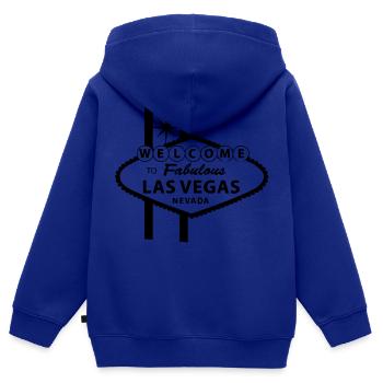 Las Vegas - Sweat Premium à capuche zippé enfant bio - bleu roi - Dos - AI Model Kid Male (0cm)