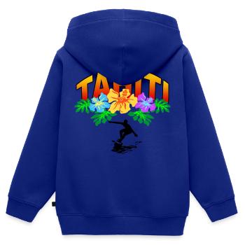 tahiti surfing - Kinder Premium Organic Zip Hoodie - Royalblau - Hinten - AI Model Kid Male (0cm)
