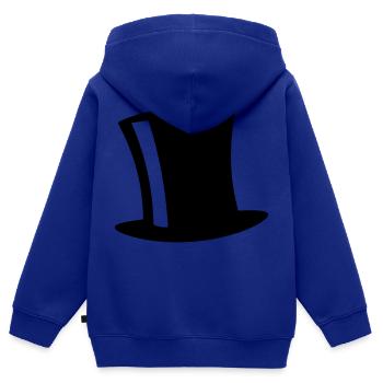 Top Hat - Kids Premium Organic Zip-up Hoodie - royal blue - Back - AI Model Kid Male (0cm)