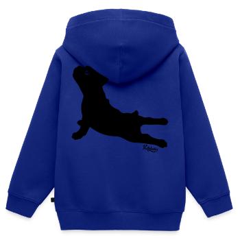 Aphrodite | Französische Bulldogge - Kinder Premium Organic Zip Hoodie - Royalblau - Hinten - AI Model Kid Male (0cm)