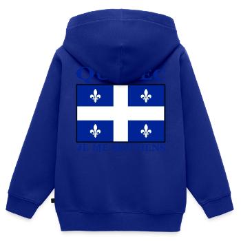 quebec - Kinder Premium Organic Zip Hoodie - Royalblau - Hinten - AI Model Kid Male (0cm)