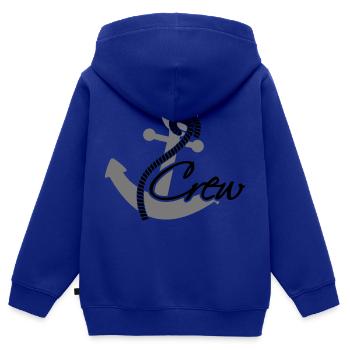 Rang d'insigne ancre équipage - Sweat Premium à capuche zippé enfant bio - bleu roi - Dos - AI Model Kid Male (0cm)