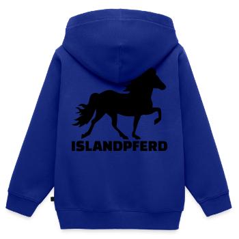 Islandpferd - Kinder Premium Organic Zip Hoodie - Royalblau - Hinten - AI Model Kid Male (0cm)