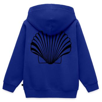 coquille saint jaques coquillage de Compostelle - Sweat Premium à capuche zippé enfant bio - bleu roi - Dos - AI Model Kid Male (0cm)