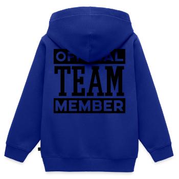 Official Team Member - Kids Premium Organic Zip-up Hoodie - royal blue - Back - AI Model Kid Male (0cm)