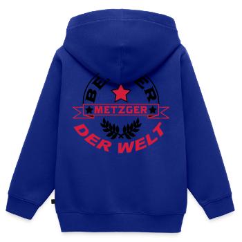 Metzger Backer Butcher Baker Vati - Sweat Premium à capuche zippé enfant bio - bleu roi - Dos - AI Model Kid Male (0cm)