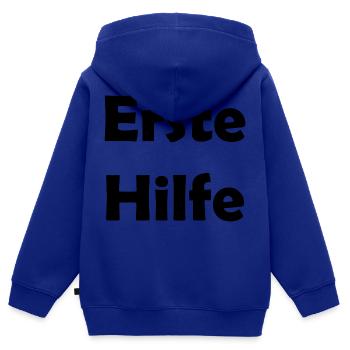 Erste Hilfe - Kinder Premium Organic Zip Hoodie - Royalblau - Hinten - AI Model Kid Male (0cm)