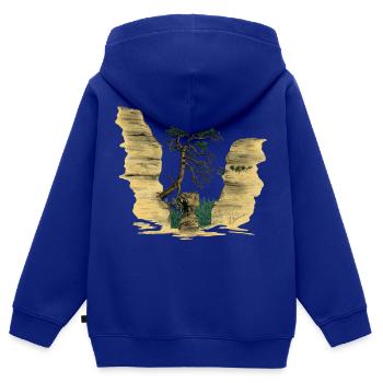 Montagnes de grès de l’Elbe - Sweat Premium à capuche zippé enfant bio - bleu roi - Dos - AI Model Kid Male (0cm)