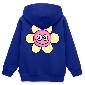 Spotted Yellow Summer Daisy Flower - Kids Premium Organic Zip-up Hoodie - royal blue - Back - AI Model Kid Male (0cm)