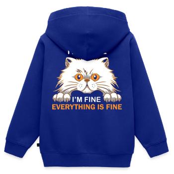 It ́s Fine I ́m Fine Everything Is Fine - Kids Premium Organic Zip-up Hoodie - royal blue - Back - AI Model Kid Male (0cm)