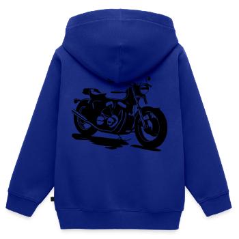 CLASSIC MOTORCYCLE - Kids Premium Organic Zip-up Hoodie - royal blue - Back - AI Model Kid Male (0cm)