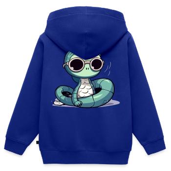 Oko die Schlange - Kinder Premium Organic Zip Hoodie - Royalblau - Hinten - AI Model Kid Male (0cm)