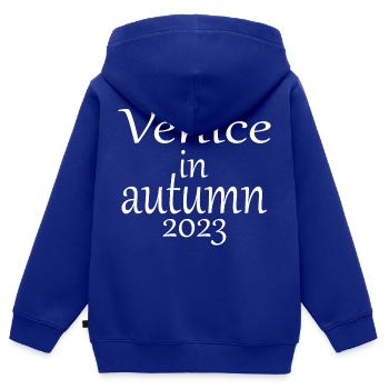 Venice in autumn 2023 - Kinder Premium Organic Zip Hoodie - Royalblau - Hinten - AI Model Kid Male (0cm)