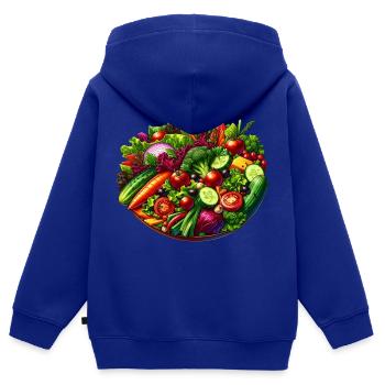 Gesund essen - Kinder Premium Organic Zip Hoodie - Royalblau - Hinten - AI Model Kid Male (0cm)