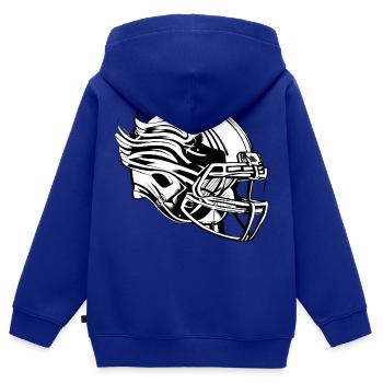 Casque de football Équipement de football américain - Sweat Premium à capuche zippé enfant bio - bleu roi - Dos - AI Model Kid Male (0cm)