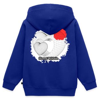 Herz im Inneren, Inneres Herz, Liebe - Kinder Premium Organic Zip Hoodie - Royalblau - Hinten - AI Model Kid Male (0cm)