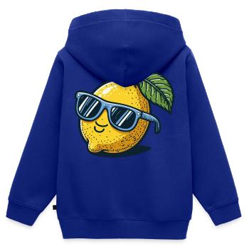 zitrone sonnenbrille sommer - Kinder Premium Organic Zip Hoodie - Royalblau - Hinten - AI Model Kid Male (0cm)