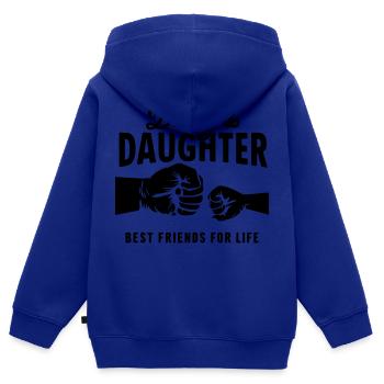 Papa und Tochter – beste Freunde fürs Leben - Kinder Premium Organic Zip Hoodie - Royalblau - Hinten - AI Model Kid Male (0cm)