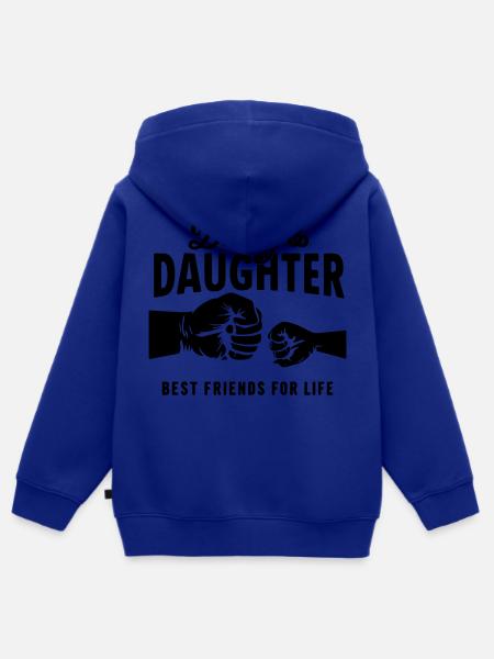 daddy daughter best friends for life - Kids Premium Organic Zip-up Hoodie - royal blue