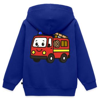 Feuerwehrauto für Kinder - Kinder Premium Organic Zip Hoodie - Royalblau - Hinten - AI Model Kid Male (0cm)