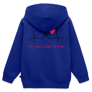 Köln - Kinder Premium Organic Zip Hoodie - Royalblau - Hinten - AI Model Kid Male (0cm)