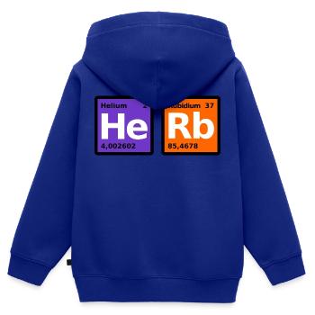 HeRb - Kinder Premium Organic Zip Hoodie - Royalblau - Hinten - AI Model Kid Male (0cm)
